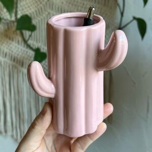Pink Cactus Ceramic Pen Holder by Plum & Punch – Cute Desk Organizer